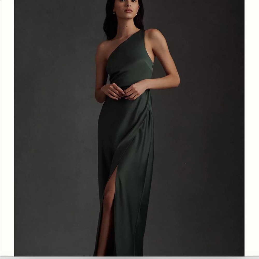 NWT BHLDN Dylan Satin Charmeuse Dress in Forest
